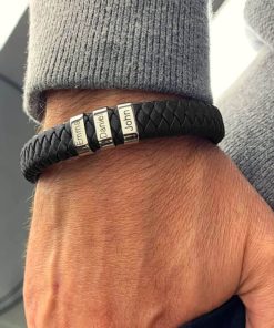 Pulsera de cuero para hombre de alta gama personalizada.