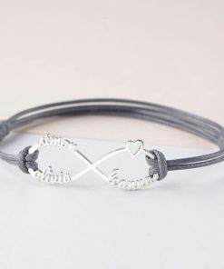 Pulsera personalizada de plata de ley 925 con infinito para mujer