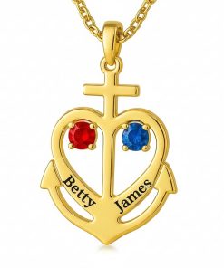 Dainty Anchor Cross Pendant, Minimalist Faith Hope Love Jewelry